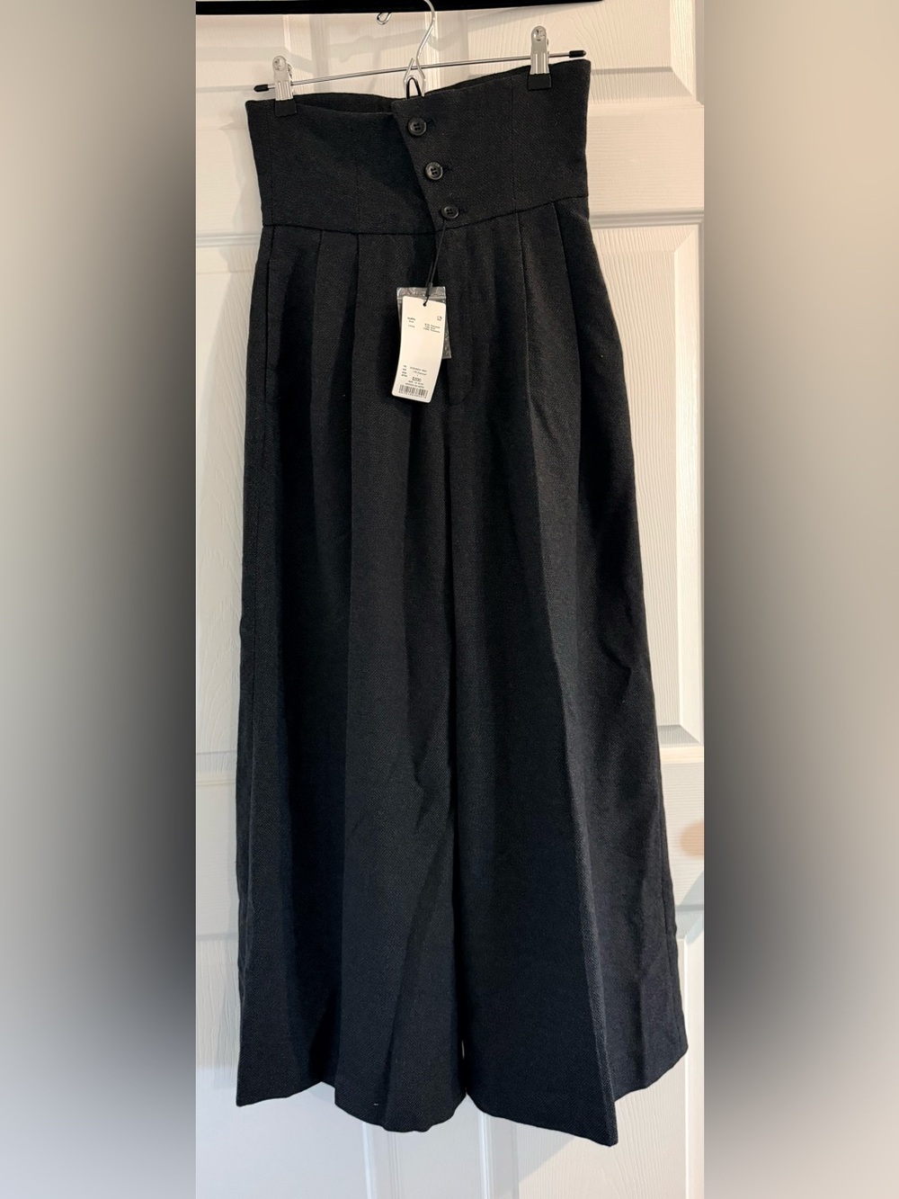 Moussy: Classic Black High Waisted A-Line Women’s Wide Leg Trousers